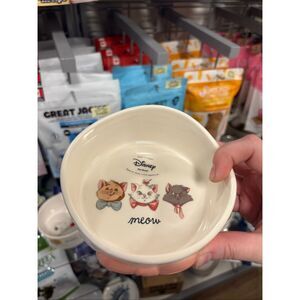 Rae Dunn X Disney The Aristocats Marie Berlioz Toulouse Meow Bow 5" Pet Bowl NWT